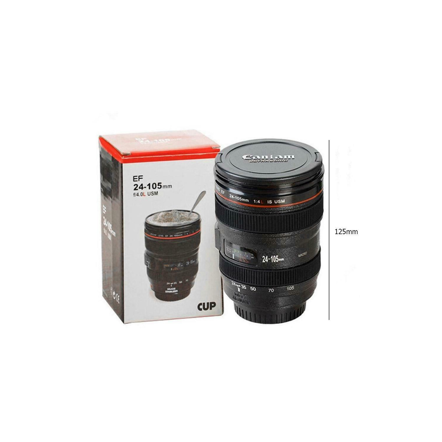 Creative Cups SLR Camera Lens Shaped Mugs 350lm Stainless Steel Drinkware