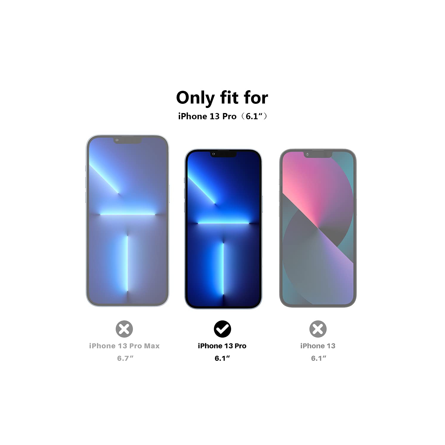 TOCOL 4 Pack Compatible with iPhone 13 Pro 5G 6.1 inch, Not for iPhone 13-2Pcs Privacy Tempered Glass Screen Protector + 2Pc