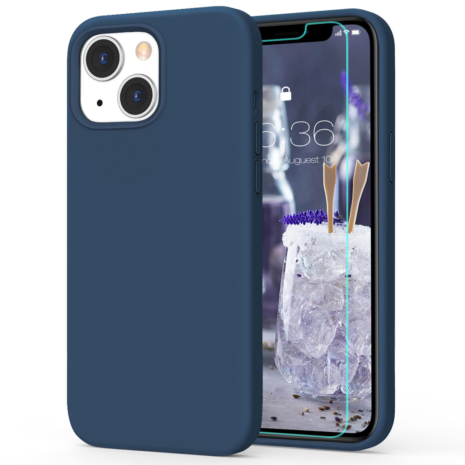 MILPROX Compatible for iPhone 13 Mini Case with Screen Protector, Shockproof Silicone Protective Bumper Rubber Gel Sh