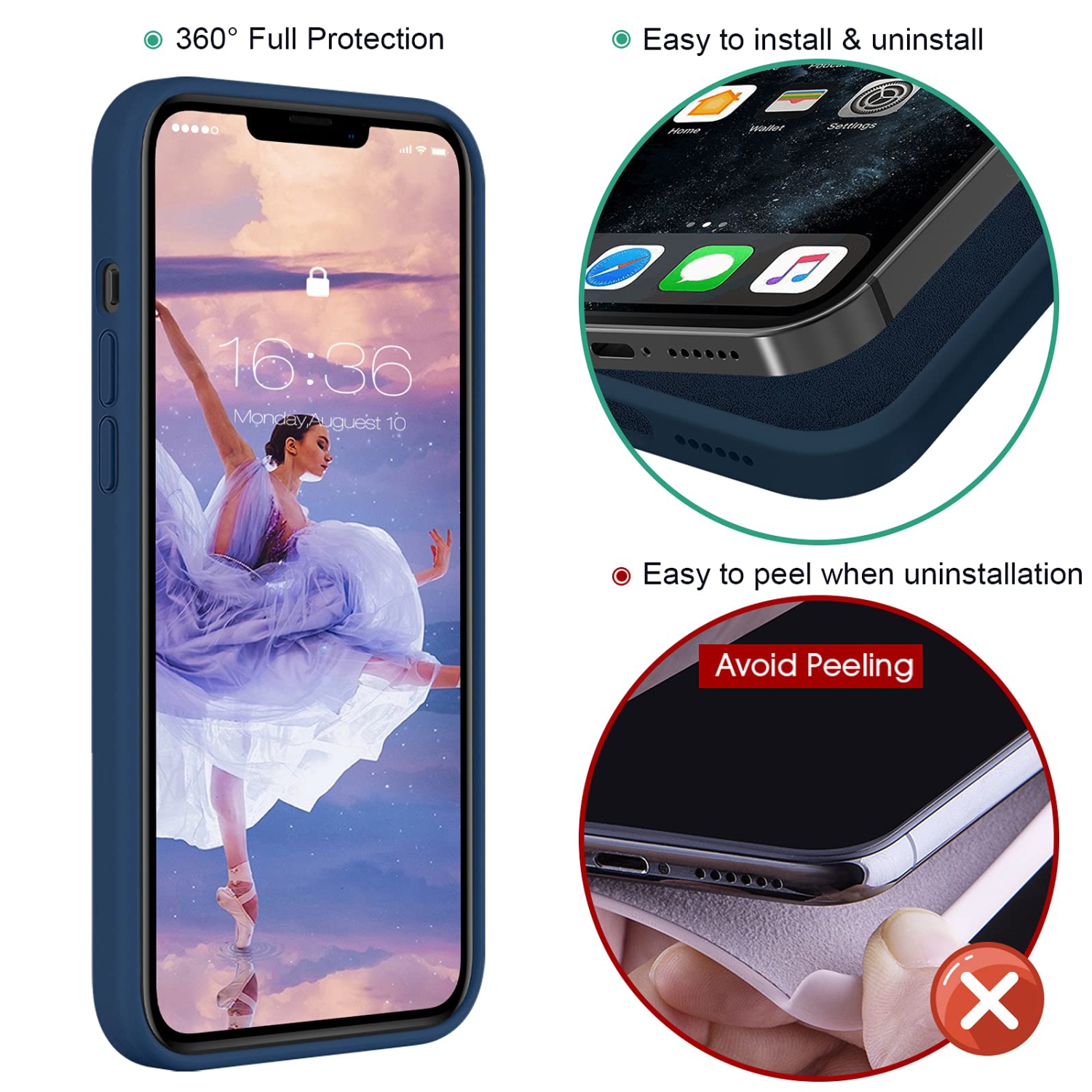 MILPROX Compatible for iPhone 13 Mini Case with Screen Protector, Shockproof Silicone Protective Bumper Rubber Gel Sh