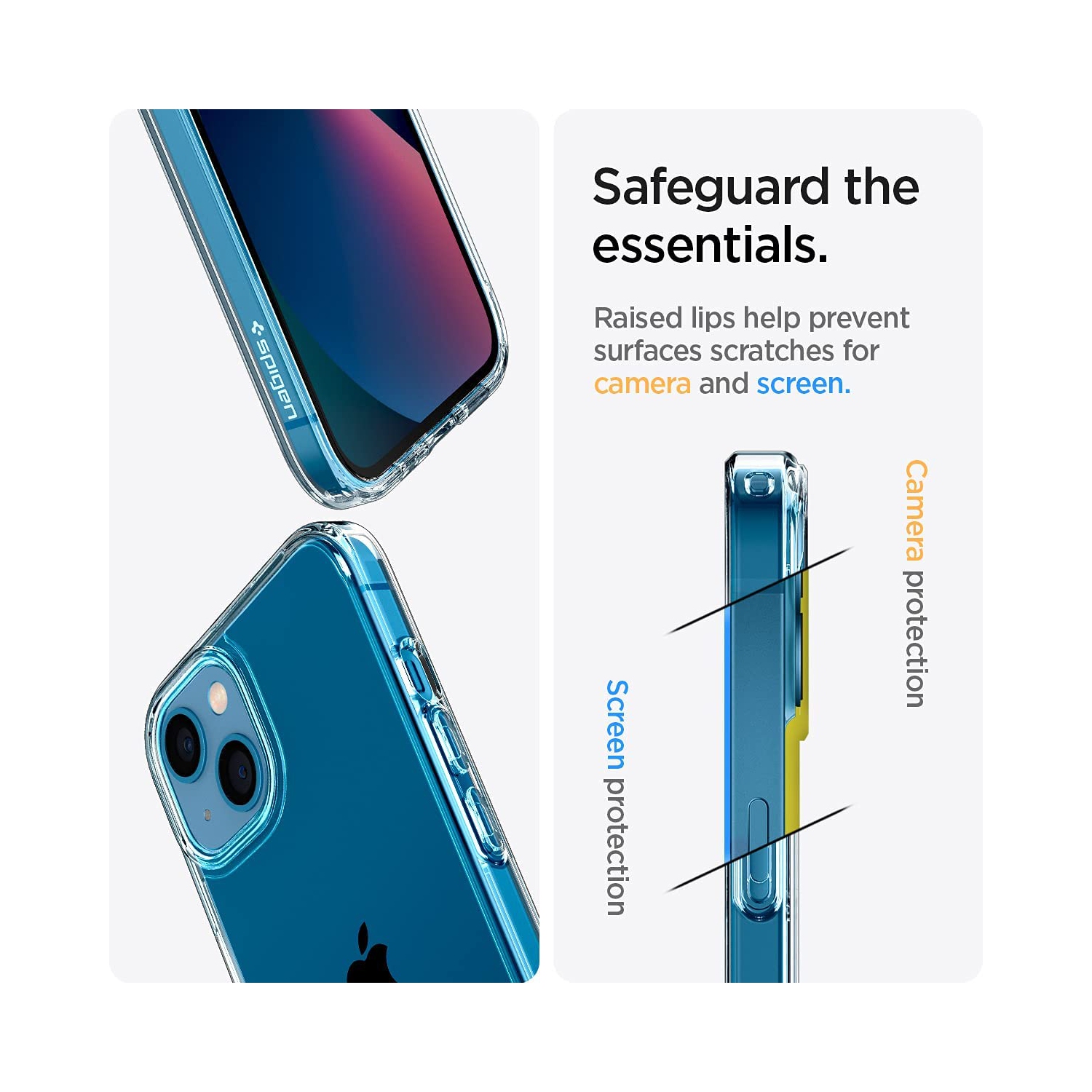 Étui Ultra Hybrid de Spigen [technologie anti-jaunissement] conçu pour l'étui iPhone 13 - transparent