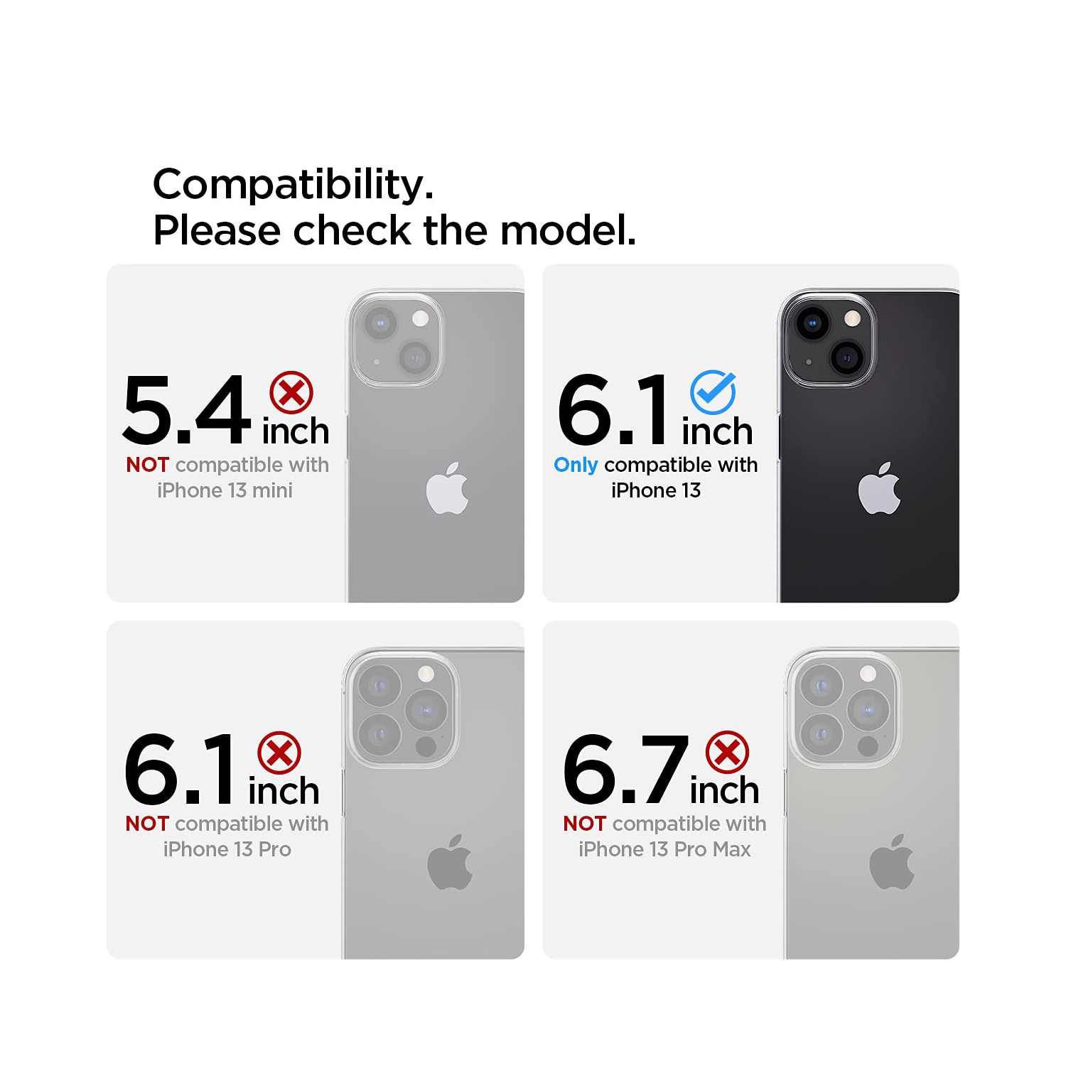 Spigen Ultra Hybrid S pour étui iPhone 13 d’Apple - transparent