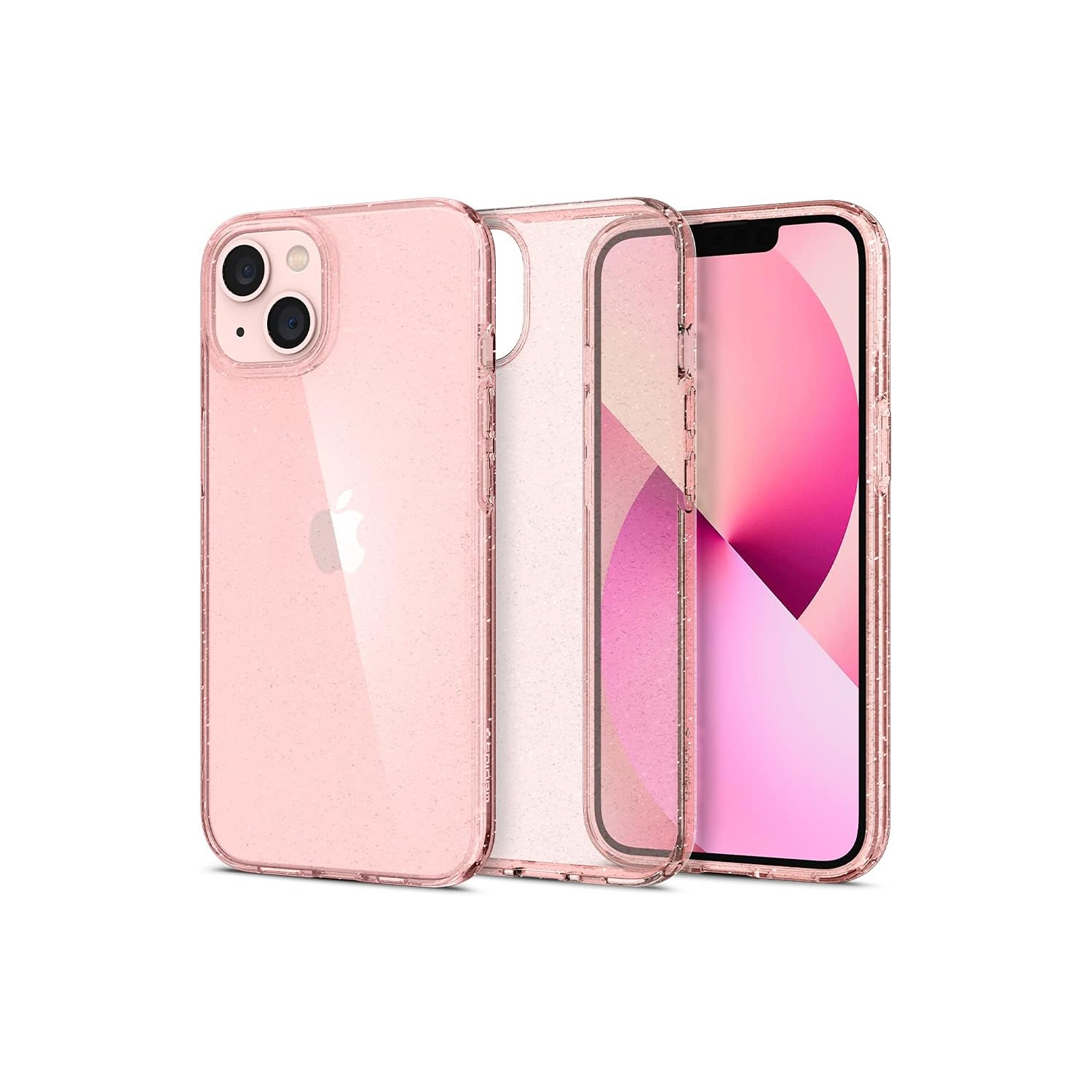 Liquid Crystal Glitter Designed for Apple iPhone 13 Mini Case (2021) - Rose Quartz