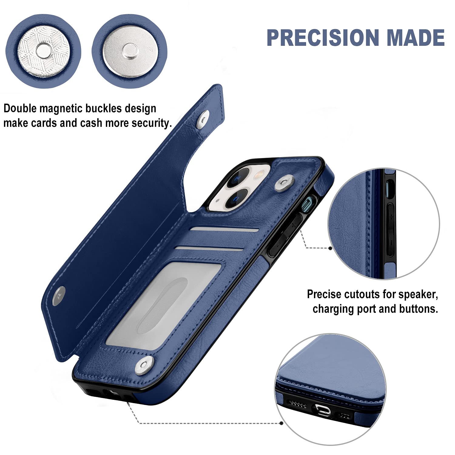 Aoksow Designed for iPhone 13 Wallet Case, Soft PU Leather Card Holder Case with Kickstand Slim Flip Cover for iPhone 13 6.1