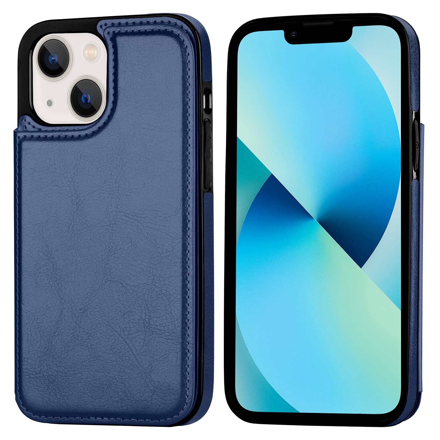 Aoksow Designed for iPhone 13 Wallet Case, Soft PU Leather Card Holder Case with Kickstand Slim Flip Cover for iPhone 13 6.1