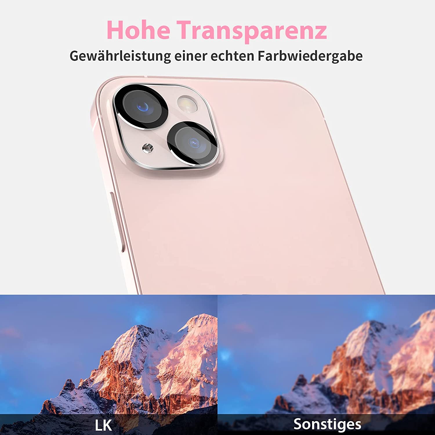 [ 3+3 Pack] LK 3Pack Protecteur d’écran compatible avec iPhone 13 Mini 5,4 po avec protecteur d’objectif 3Pack, anti-rayures facile à installer,