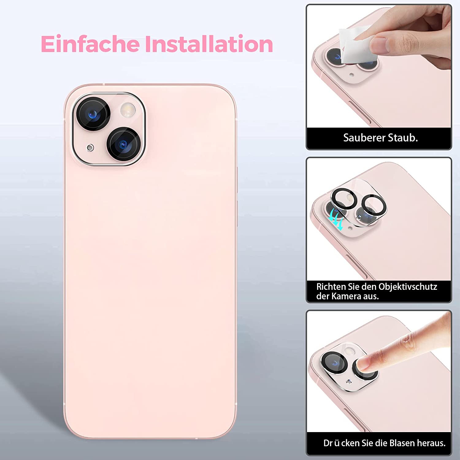 [ 3+3 Pack] LK 3Pack Protecteur d’écran compatible avec iPhone 13 Mini 5,4 po avec protecteur d’objectif 3Pack, anti-rayures facile à installer,