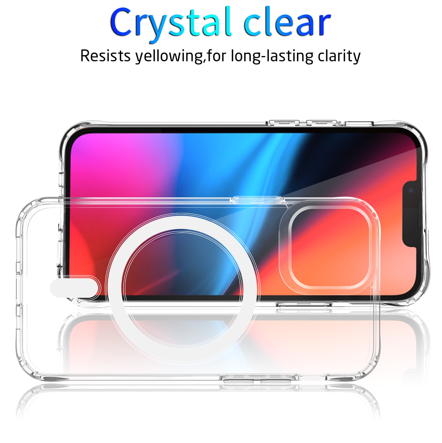 navor Clear Case Compatible with iPhone 13 Mini 5.4-inch, Compatible with MagSafe, [Shockproof] [Drop Protection] -Clear