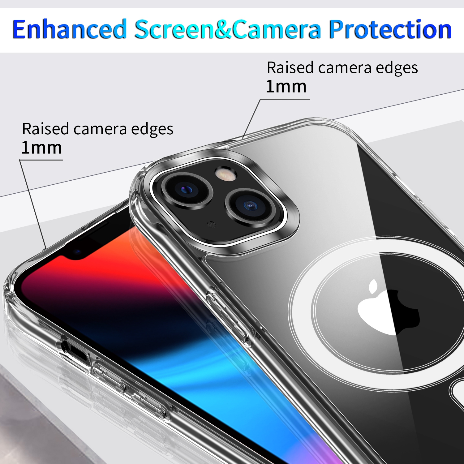 navor Clear Case Compatible with iPhone 13 Mini 5.4-inch, Compatible with MagSafe, [Shockproof] [Drop Protection] -Clear