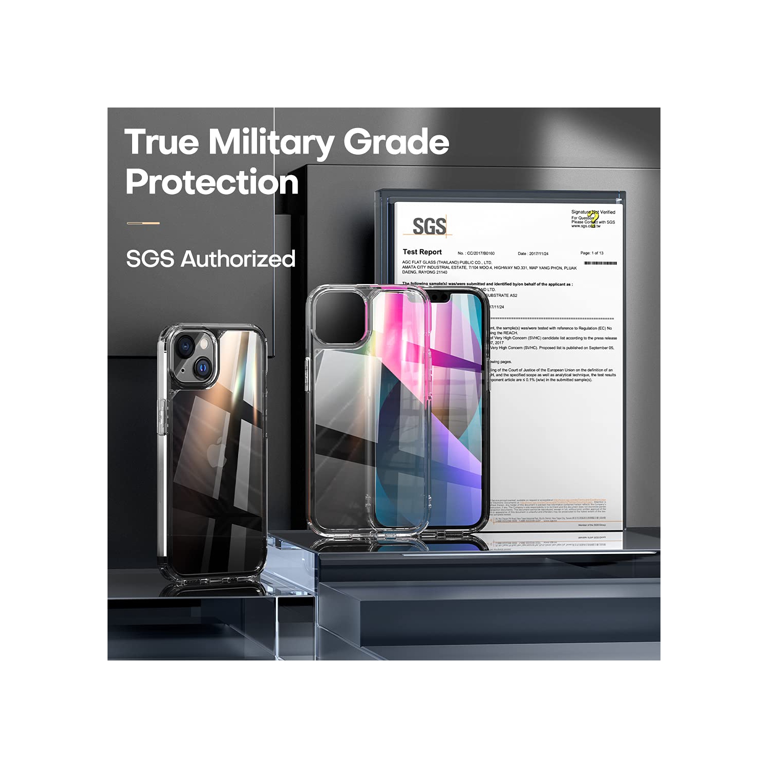 TOCOL 3 in 1 Designed for iPhone 13 5G Case 6.1 inch - With 2Pcs Tempered Glass Screen Protector + 2Pcs Camera Lens Protecto