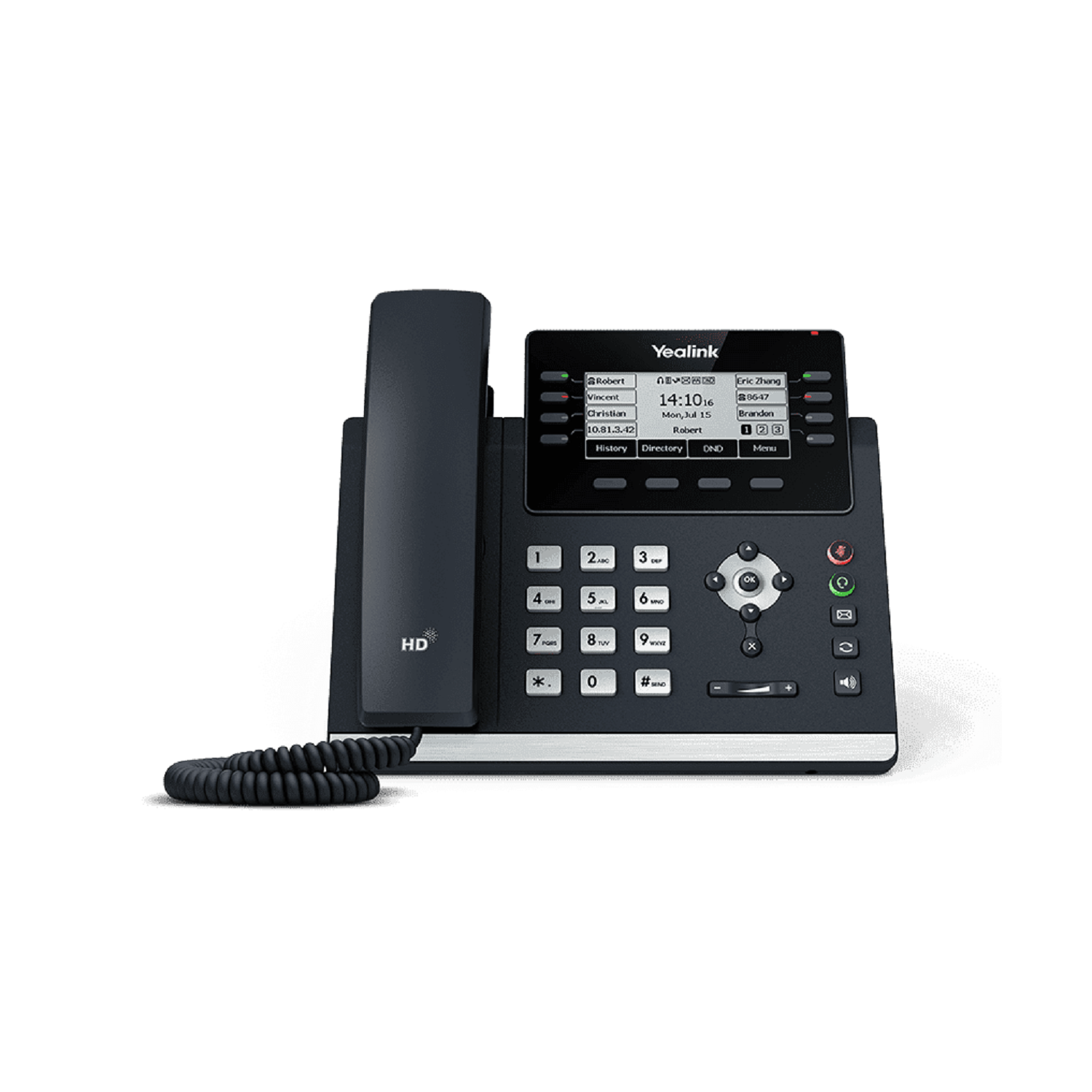 Yealink SIP-T43U IP Phone - Corded - Corded - Wall Mountable - Classic Gray