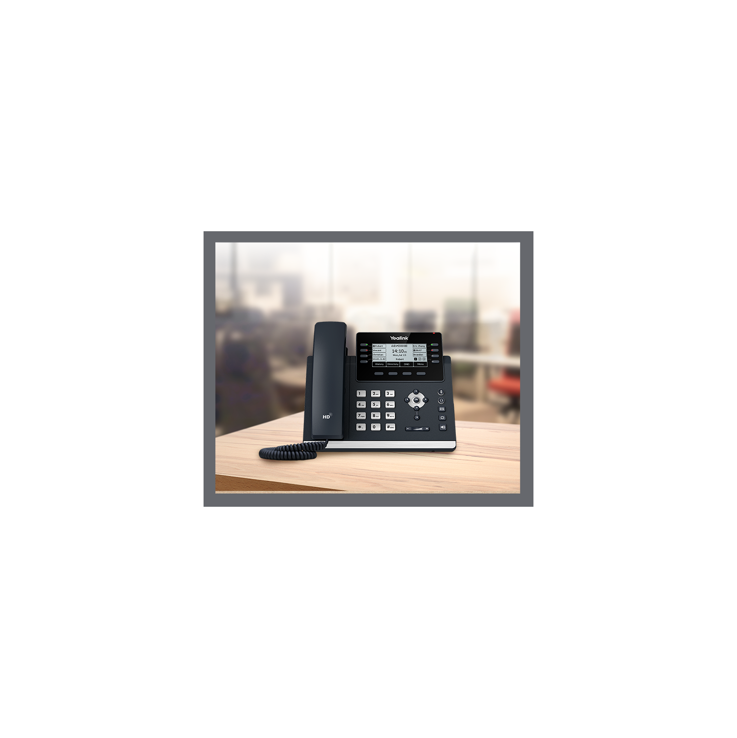 Yealink SIP-T43U IP Phone - Corded - Corded - Wall Mountable - Classic Gray