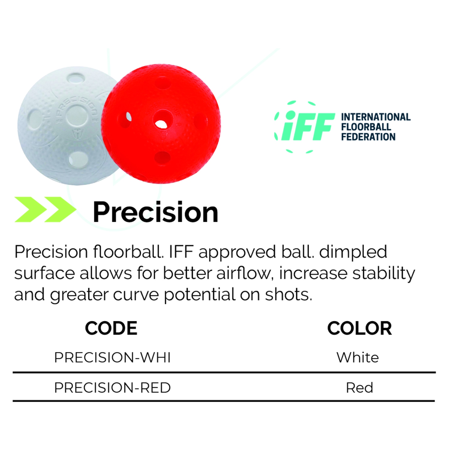 EXEL Precision Floorball Ball - Dimpled Surface