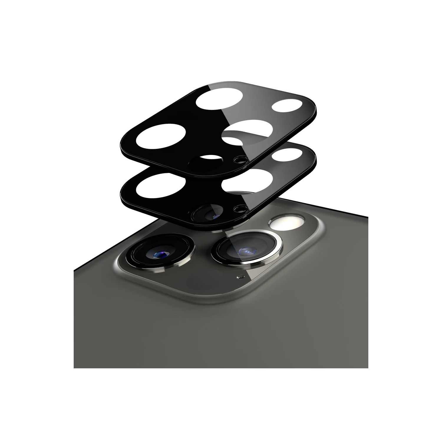 【2 Packs】 CSmart Ultra Thin Tempered Glass Camera Lens Shield Protector for iPhone 12, Black