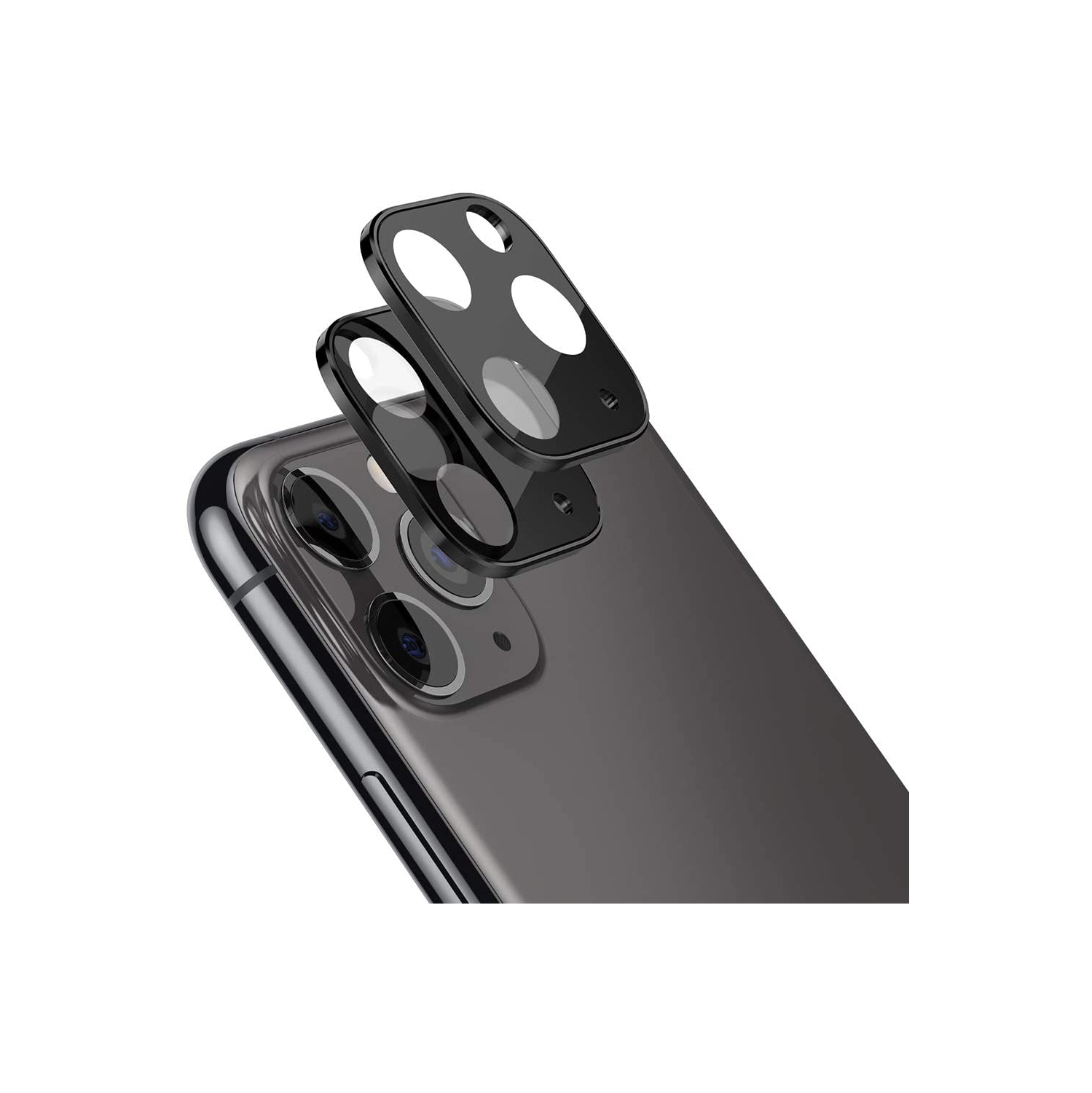 【2 Packs】 Protecteur d'objectif de caméra en verre trempé ultra fin CSmart pour iPhone 11 Pro / iPhone 11 Pro Max, noir