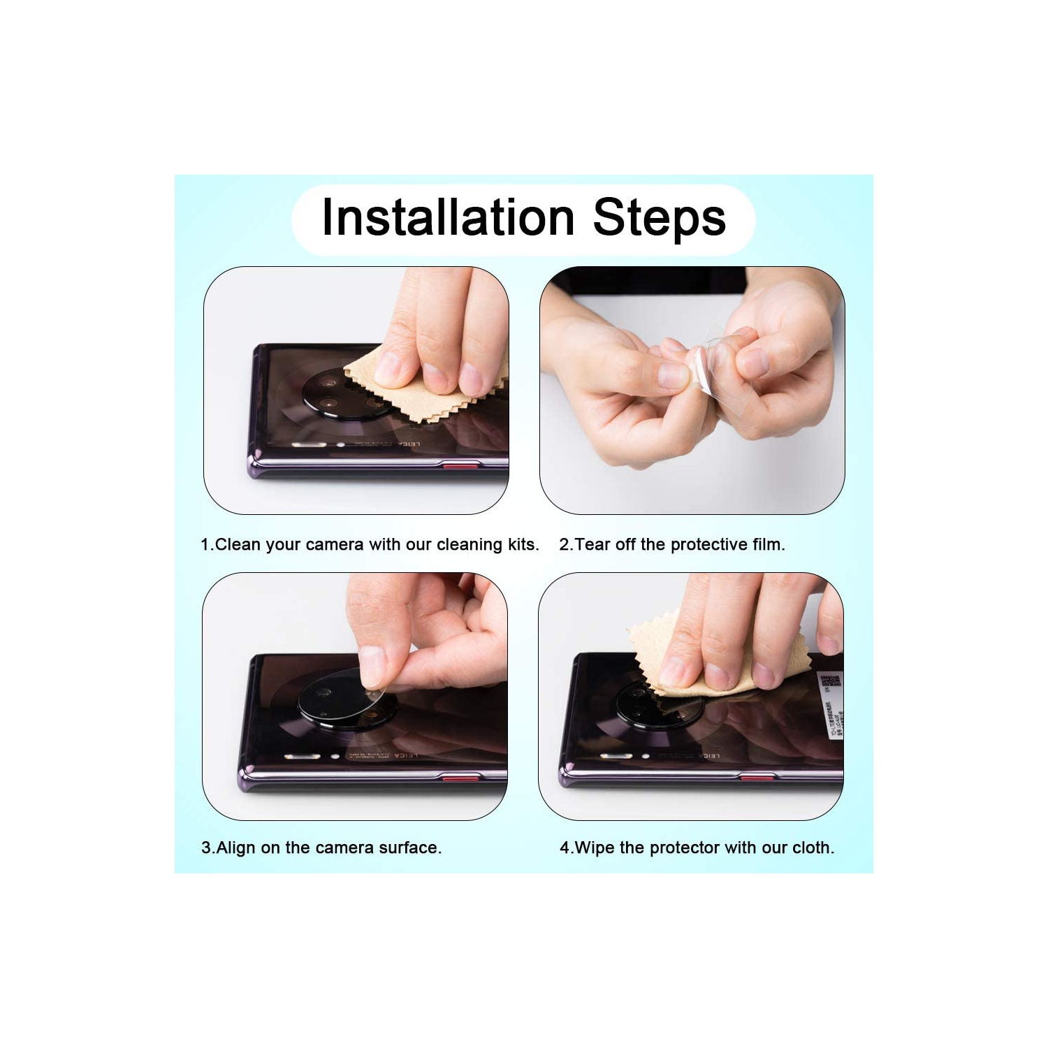 【2 Packs】 Protecteur d'objectif de caméra en verre trempé ultra fin CSmart pour iPhone 11 Pro / iPhone 11 Pro Max, noir