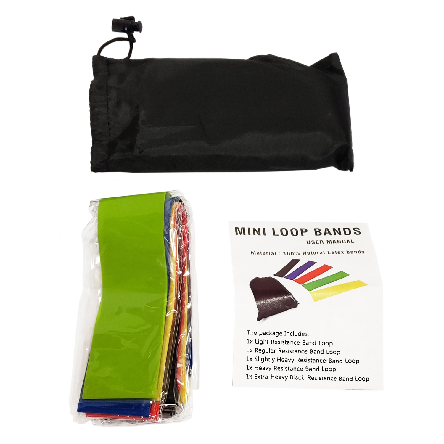 Ensemble de bandes de résistance - latex naturel - Ensemble de 5 élastiques - augmentant l'efficacité des exercices