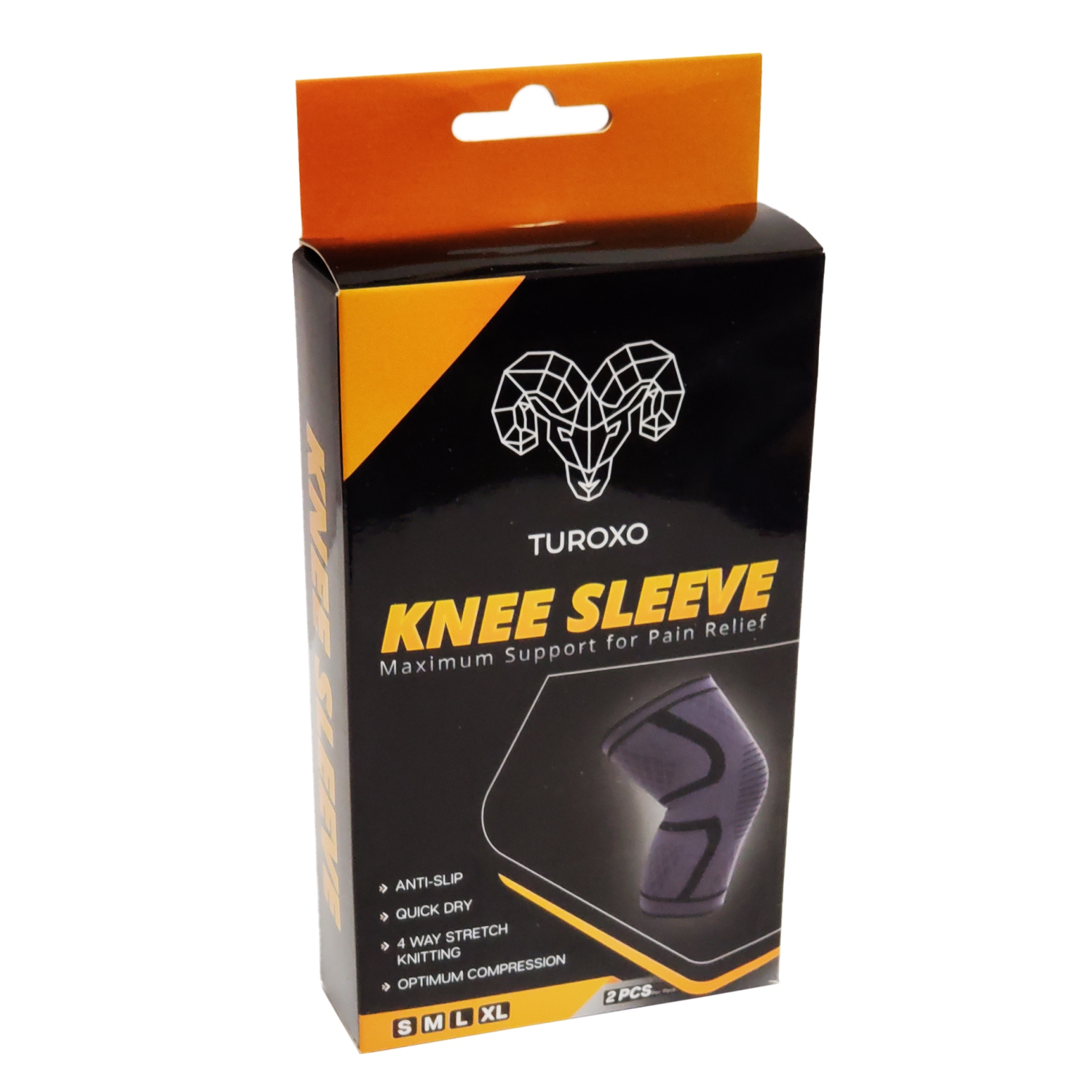 Knee Sleeve - 2 Pack - M - Optimum Compression - 4 Way Stretching - Quick Dry - Pain Relief