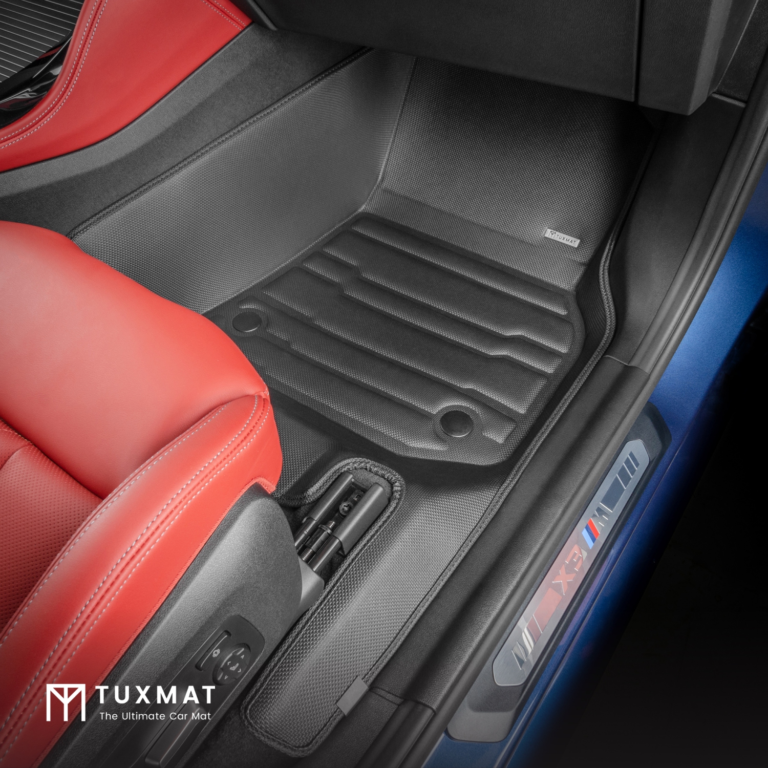 TuxMat - For BMW X3 2018-2024 Models - Custom Car Mats - Maximum Coverage, All Weather, Laser Measured - This Full Set Includes 1st and 2nd Rows