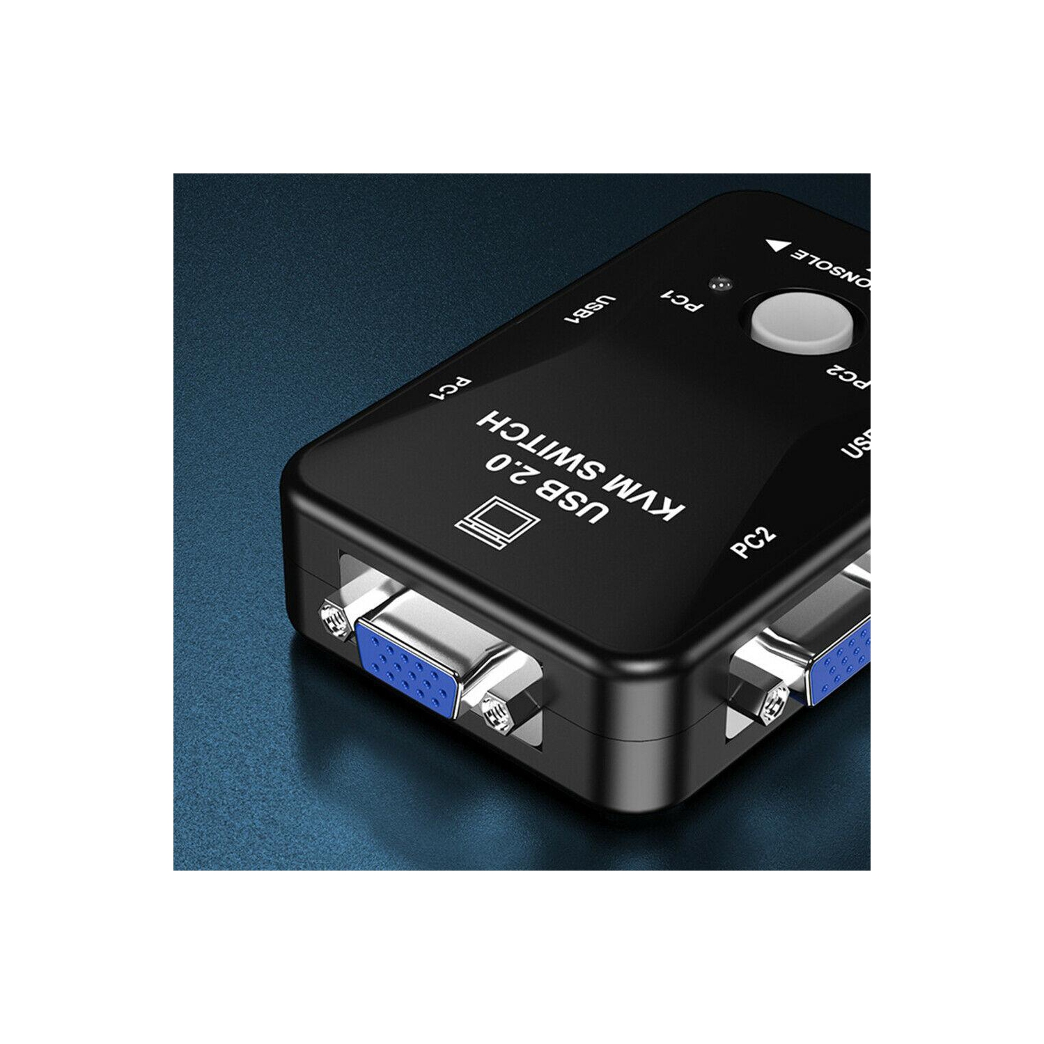 HW1701 – Commutateur KVM manuel 2-en-1 VGA 1080p, 2 ports USB