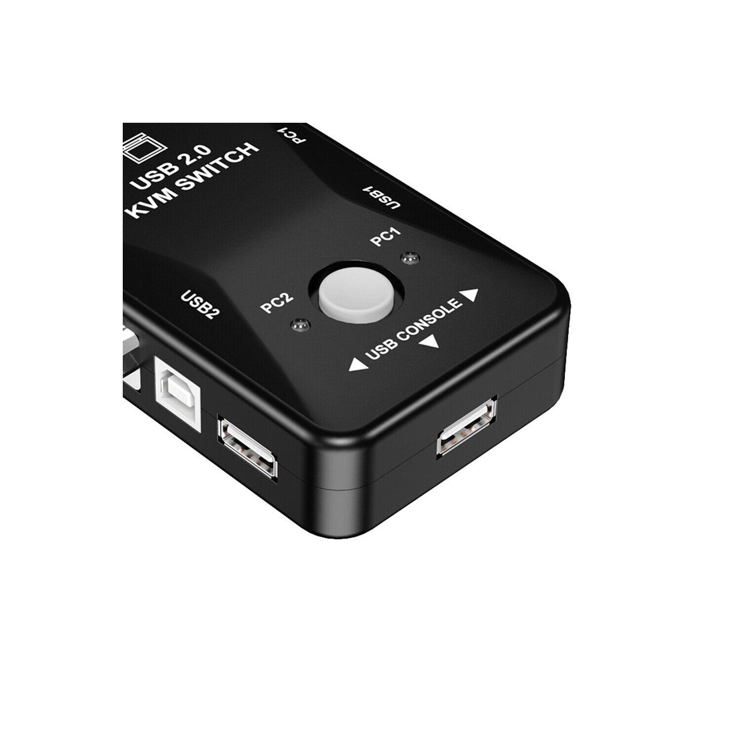 HW1701 – Commutateur KVM manuel 2-en-1 VGA 1080p, 2 ports USB