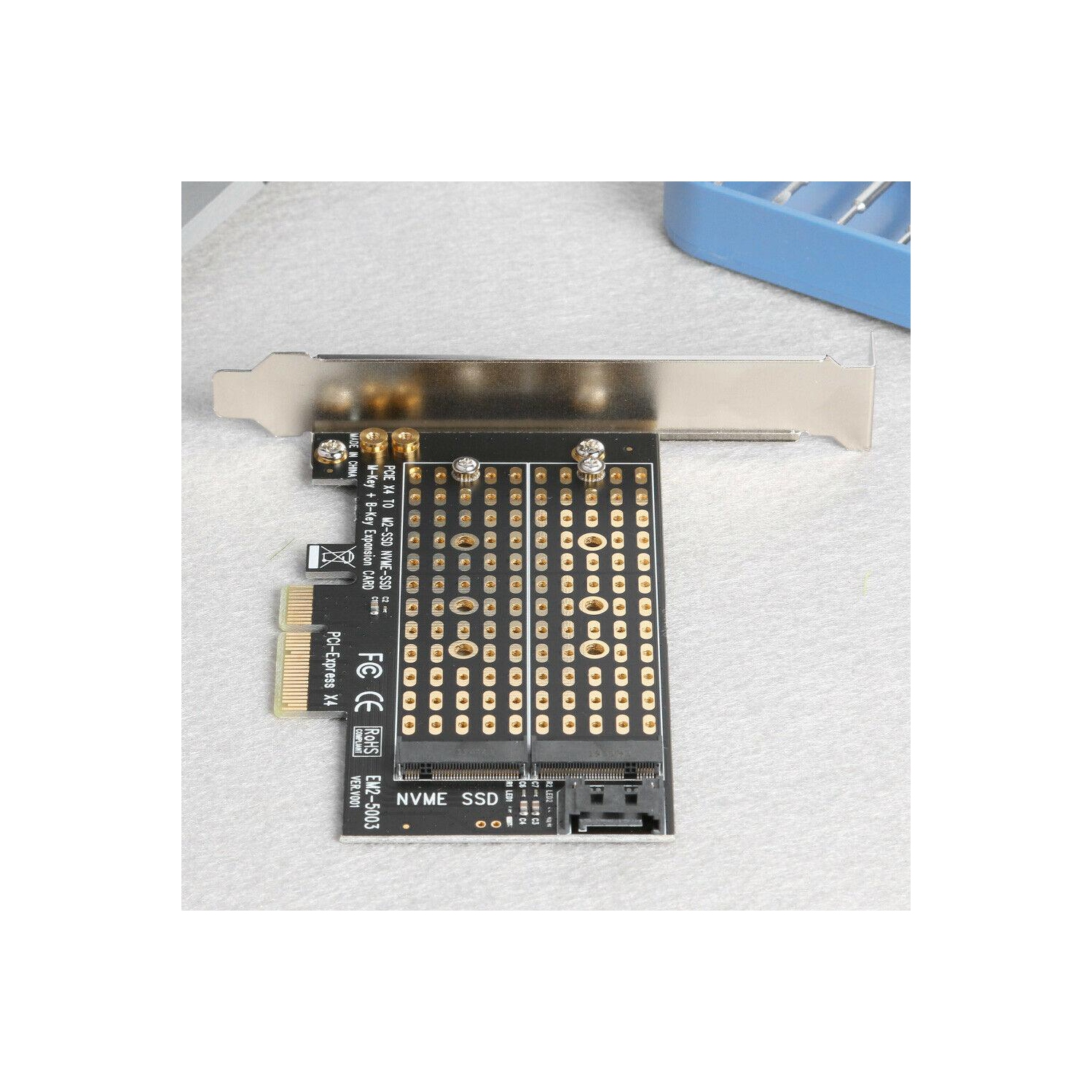 M.2 NVME to PCIE Adapter M+B Key SSD to PCI-E 3.0 X4 SATA Expansion Card