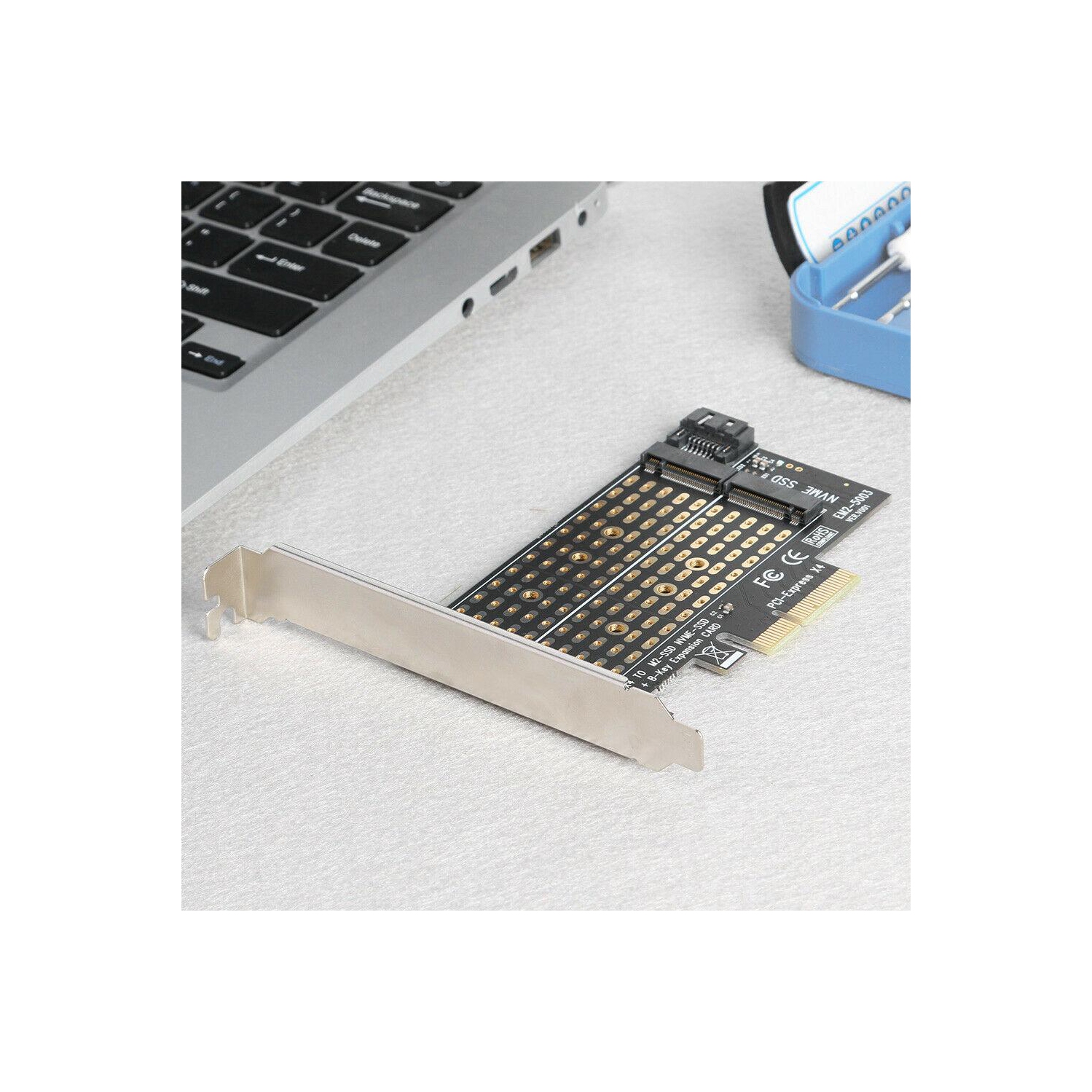 M.2 NVME to PCIE Adapter M+B Key SSD to PCI-E 3.0 X4 SATA Expansion Card