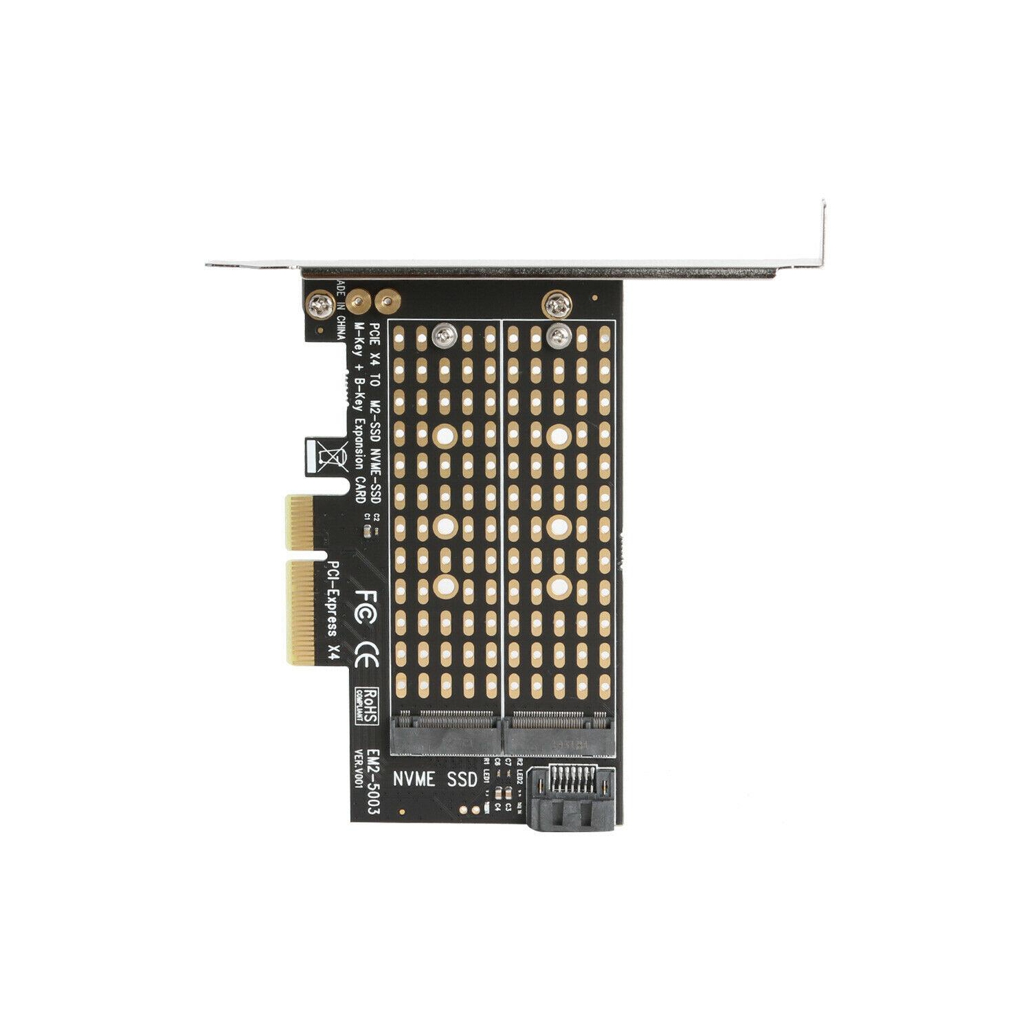 M.2 NVME to PCIE Adapter M+B Key SSD to PCI-E 3.0 X4 SATA Expansion Card