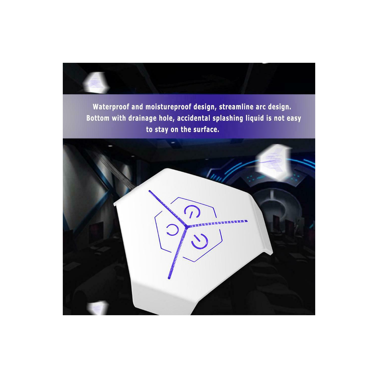 V6 Dual USB Ports Waterproof Desktop PC Case Power Supply Button Switch