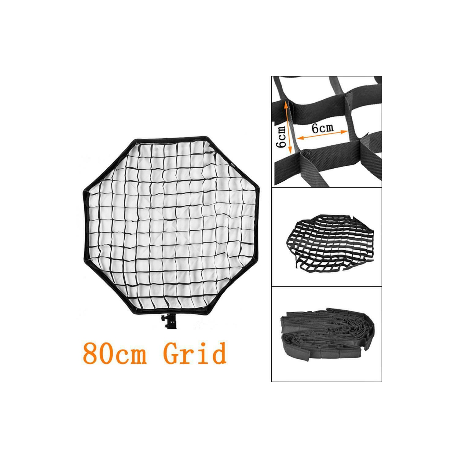 Cadre alvéolé octogonal de 80 cm/32 po pour ombrelle de boîte à lumière de parapluie