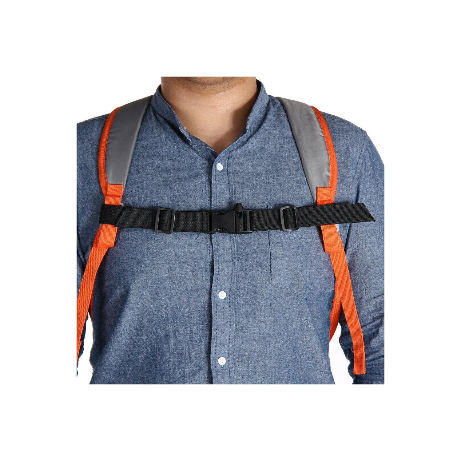 Adjustable Nylon Webbing Sternum Strap Backpack Chest Harness with Whistle