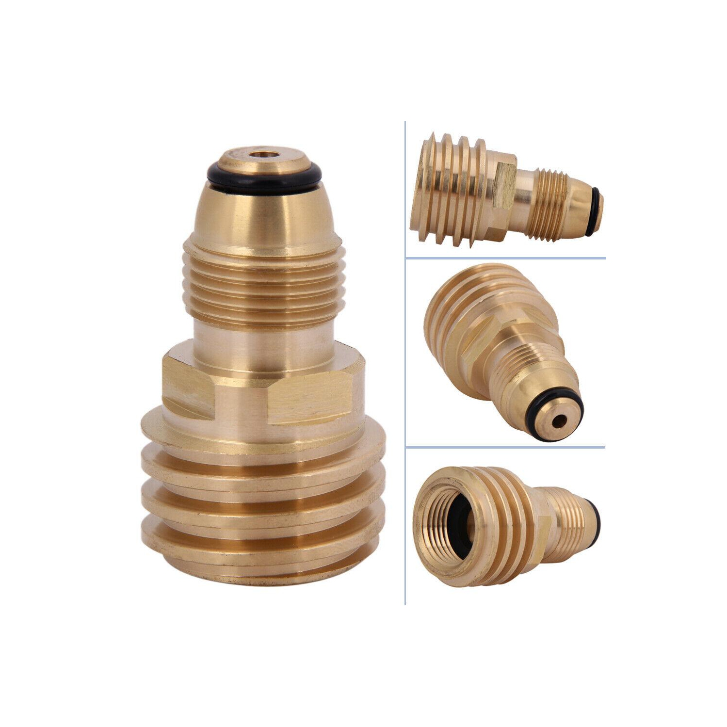 Converts Propane LP TANK POL Service Valve to QCC Outlet Brass Adapter