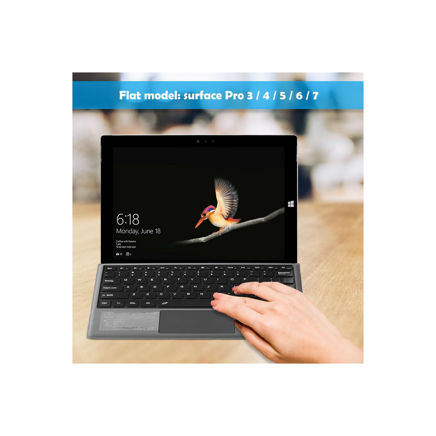 Wireless Bluetooth-compatible 3.0 Tablet Keyboard for Surface Pro 3/4/5/6/7