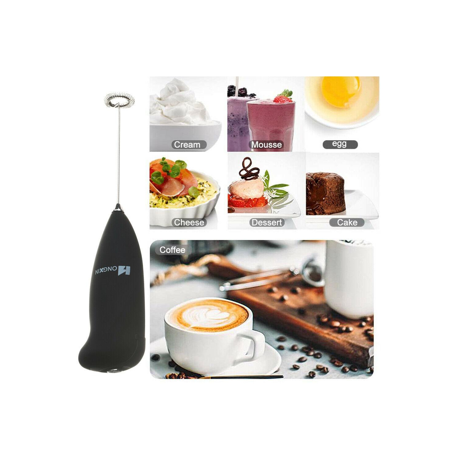 Handheld Electric Egg Beater Milk Drink Coffee Frother Foamer Whisk Mixer