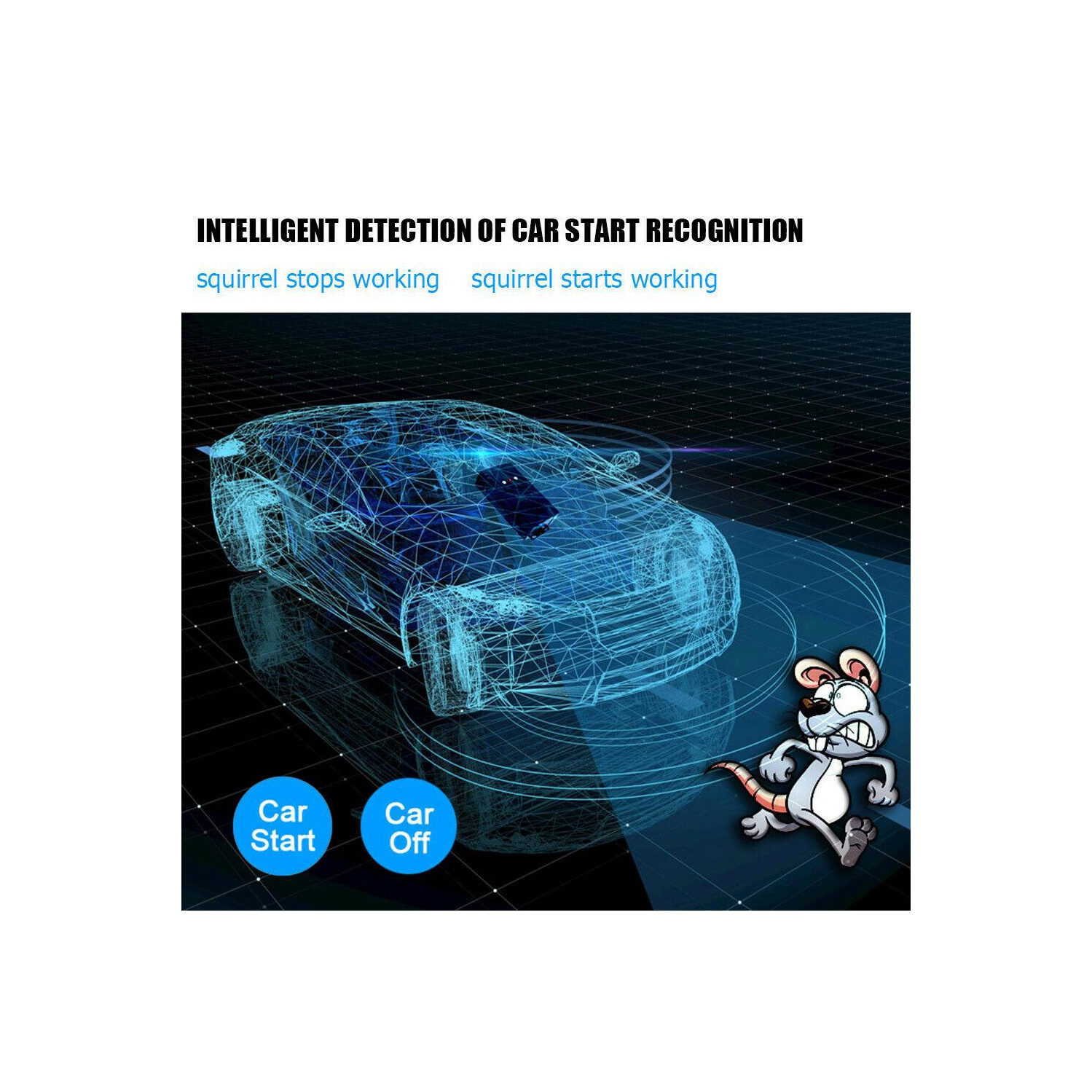 Car Ultrasonic Mouse Rat Mice Repeller 3 Modes Electronic Rodent Deterrent