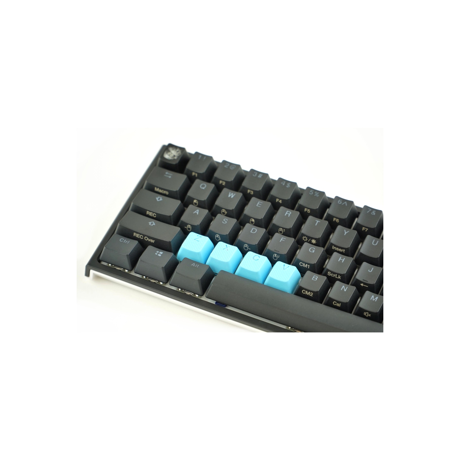 Rubber Gaming keycaps ZXCV - Neon Blue