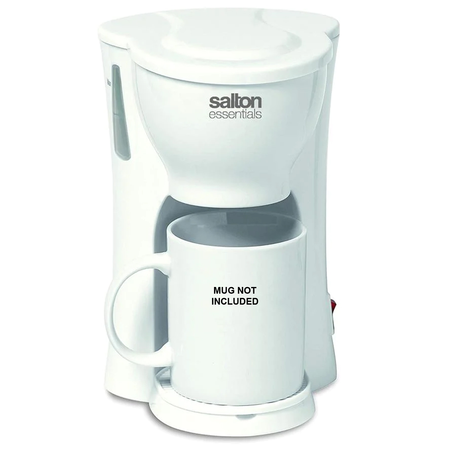 Salton Essentials - Compact 1-Cup Coffee Maker with Permanent Filter, White