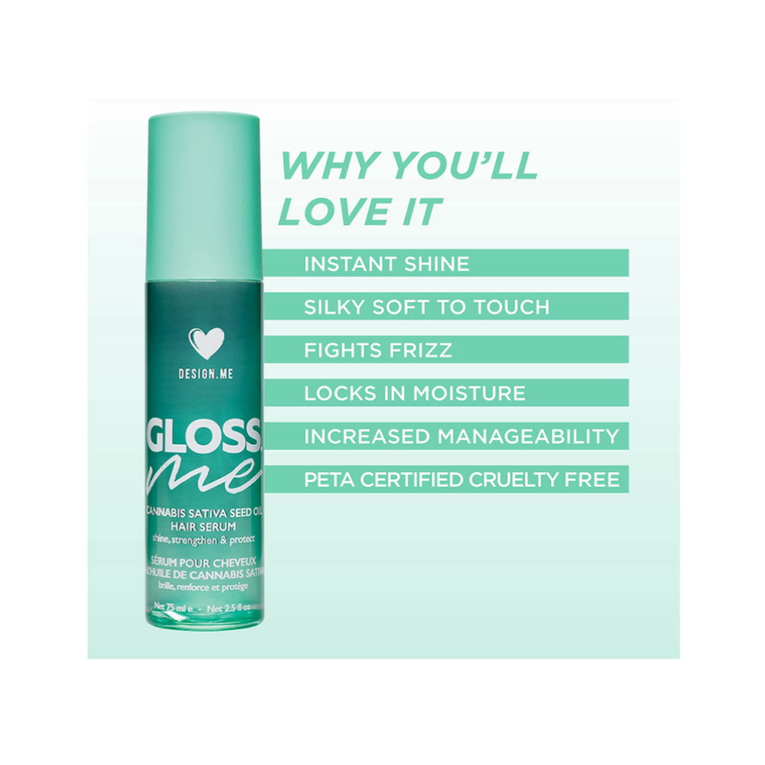 Design.ME Gloss.Me Hair Serum with Argan Oil - 80mL