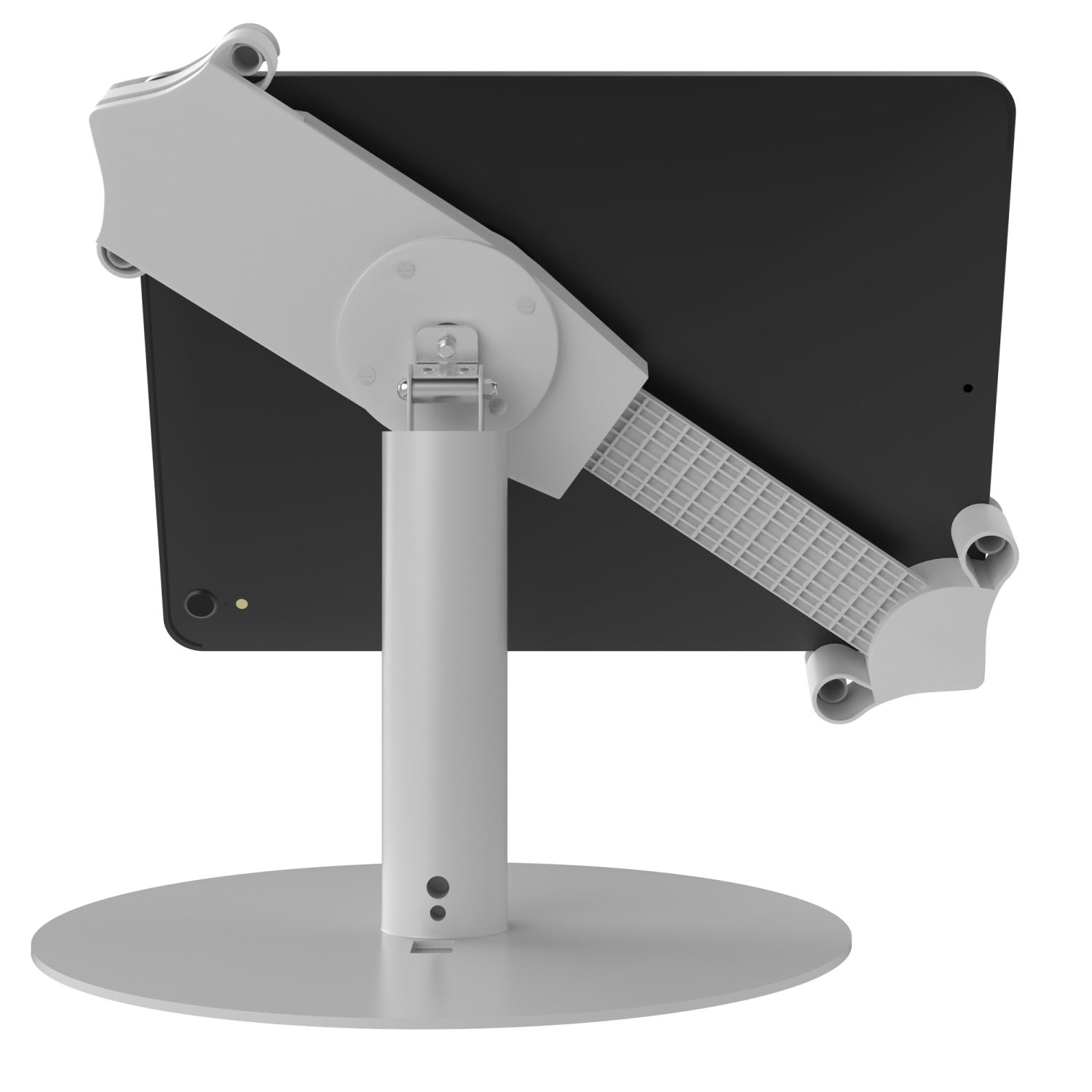 CTA Digital Heavy-Duty Universal Grip Kiosk Stand with 360-degree Rotation for 17.78-cm to 33.02-cm (13-in) Tablets - White