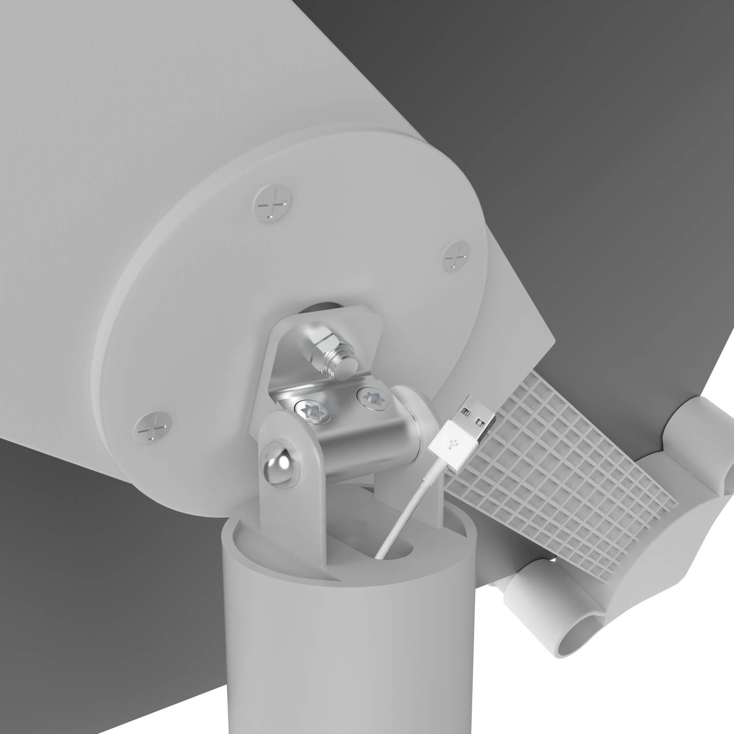 CTA Digital Heavy-Duty Universal Grip Kiosk Stand with 360-degree Rotation for 17.78-cm to 33.02-cm (13-in) Tablets - White