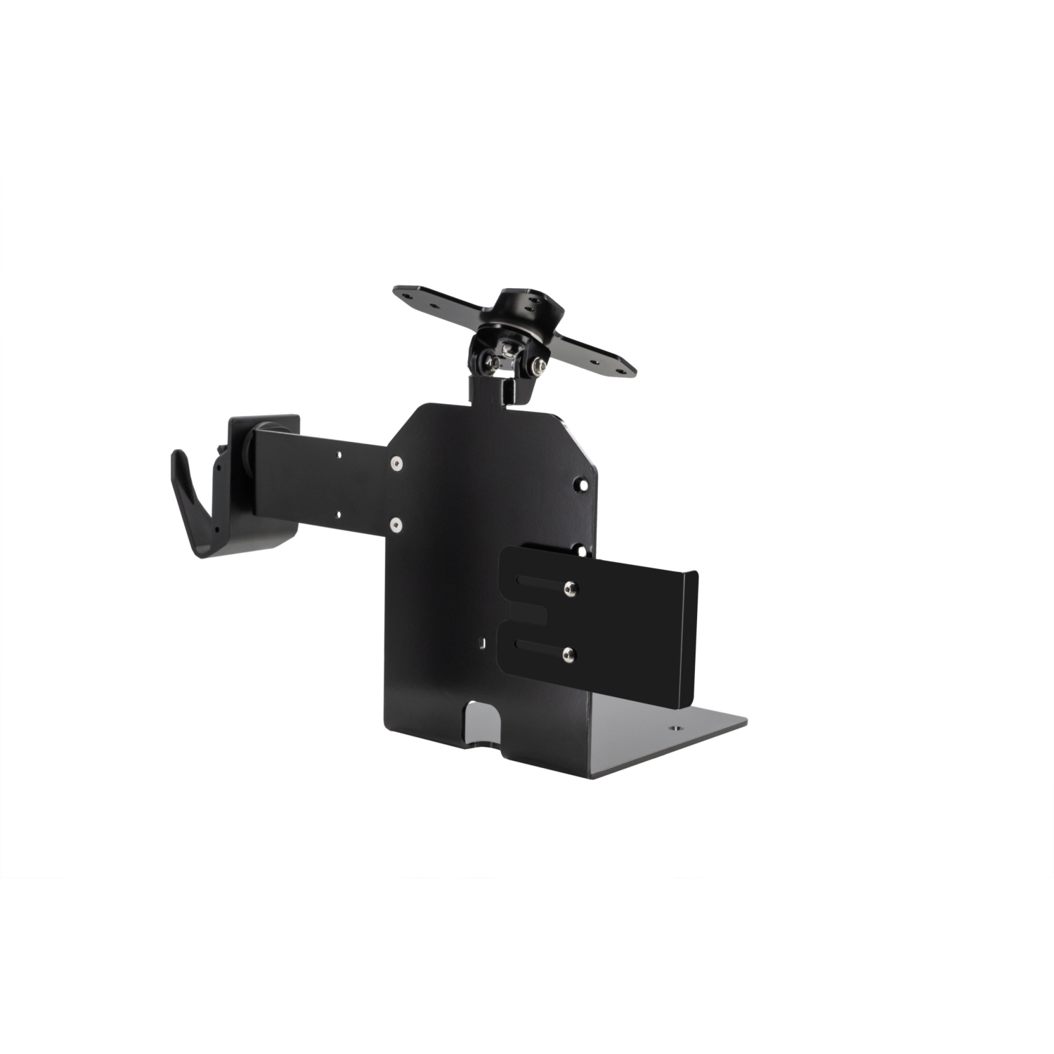 Station de point de vente CTA Digital à plaque unique compatible VESA avec support d'imprimante, scanner magnétique et support de lecteur de carte -