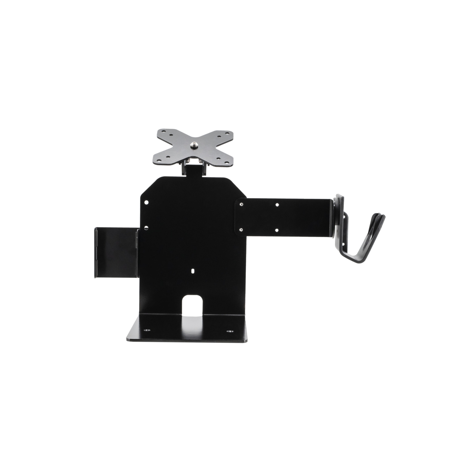 Station de point de vente CTA Digital à plaque unique compatible VESA avec support d'imprimante, scanner magnétique et support de lecteur de carte -