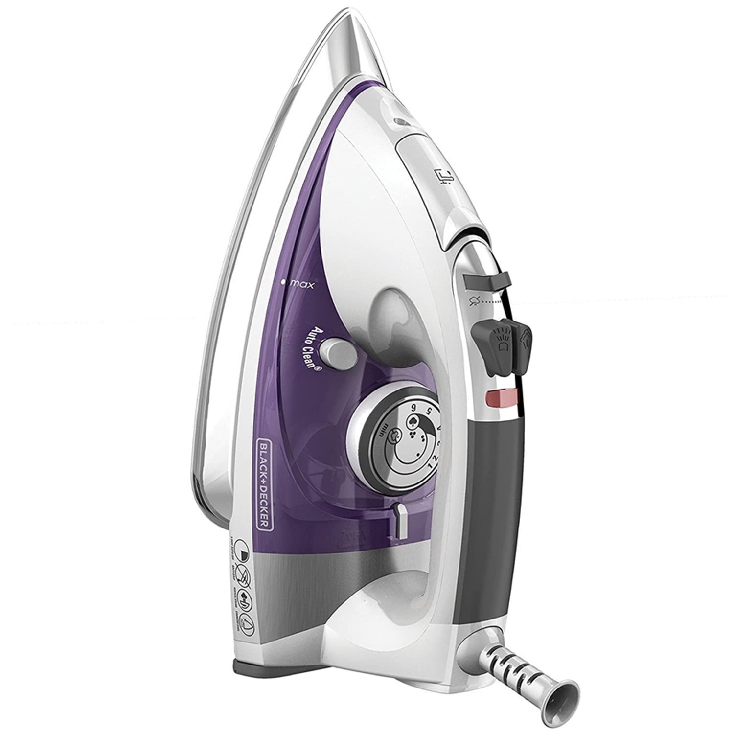 Black and Decker - Professional Steam Iron with Stainless Steel Soleplate, Purple
