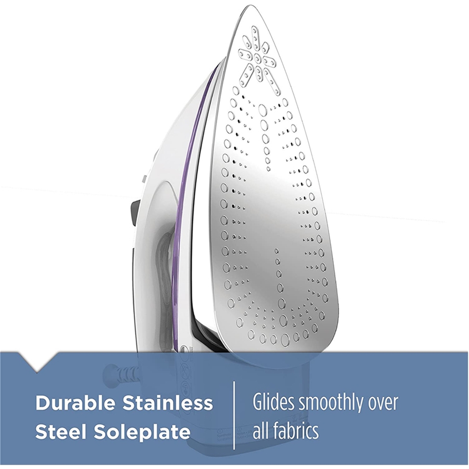 Black and Decker - Professional Steam Iron with Stainless Steel Soleplate, Purple