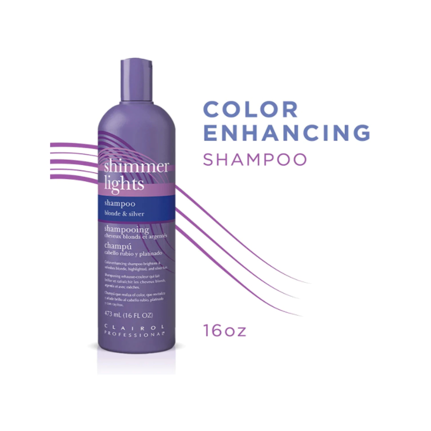 Clairol Shimmer Lights Shampooing, blond et argent, 16 oz