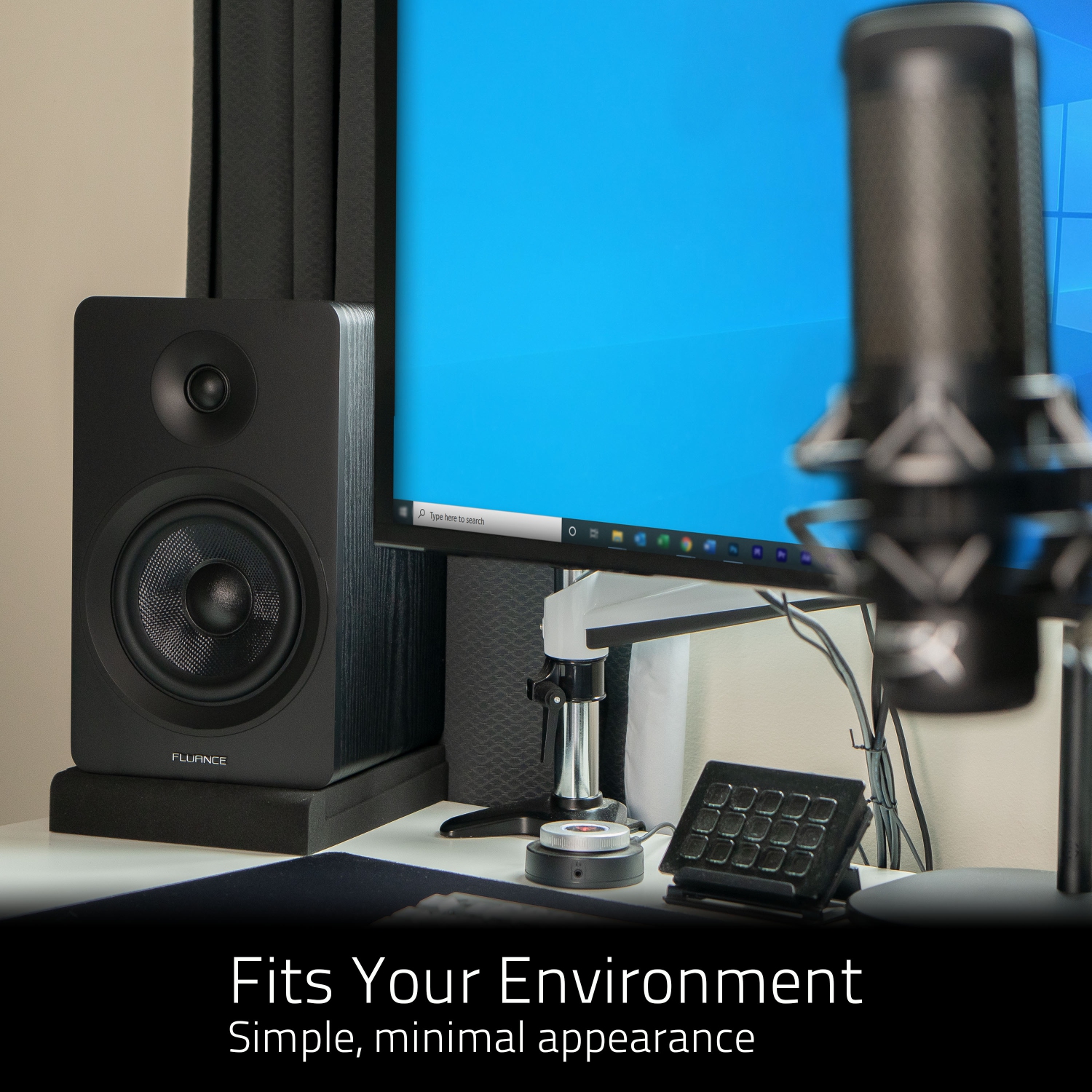 Fluance – coussinets d’isolation acoustique en mousse haute densité pour haut-parleurs d’étagère et haut-parleurs de studio, 10 x 7.5 po – paire