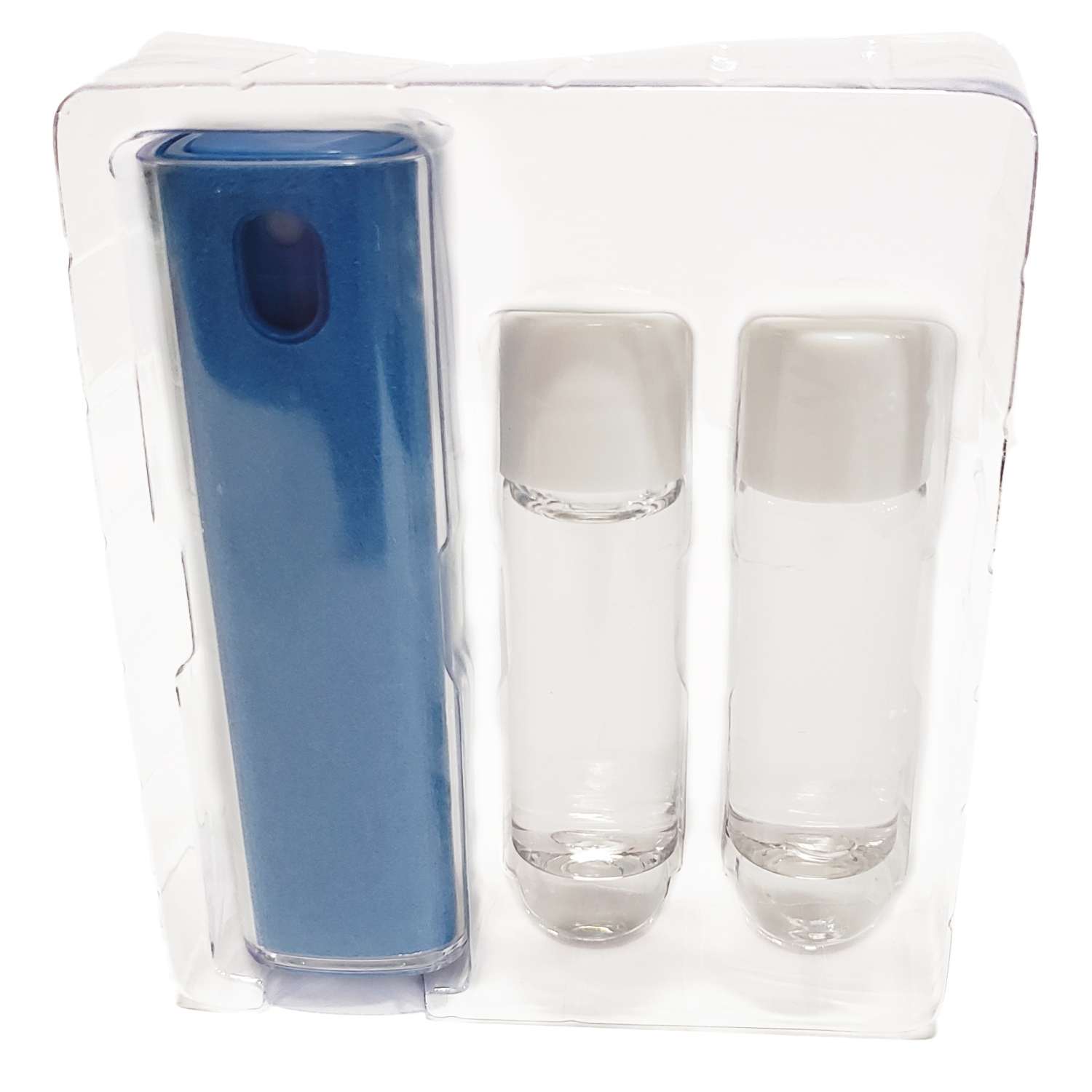 Nettoyant pour écran - vaporisateur + corps en microfibre + 2 recharges - solution nettoyante novatrice - Nettoyant pour écran On The Go - Bleu -