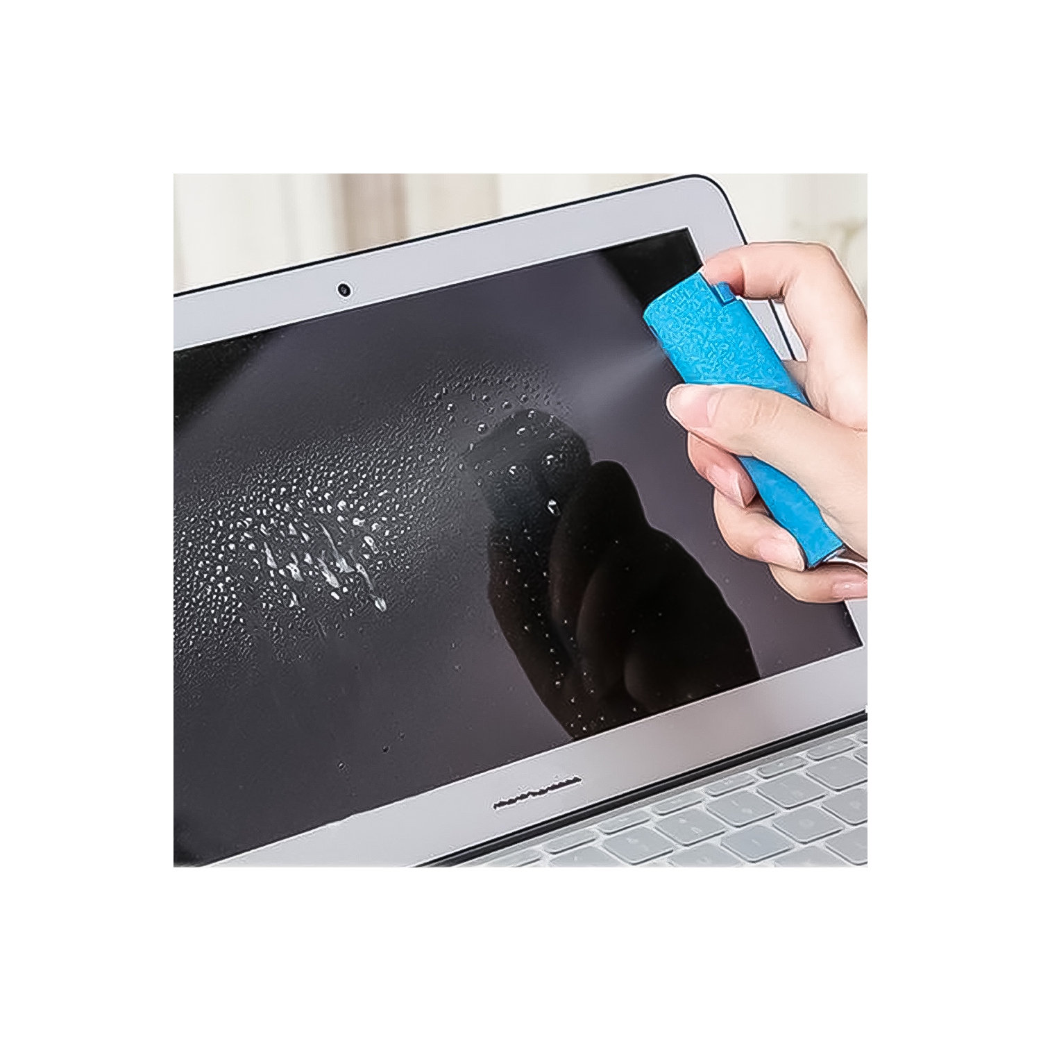 Nettoyant pour écran - vaporisateur + corps en microfibre + 2 recharges - solution nettoyante novatrice - Nettoyant pour écran On The Go - Bleu -