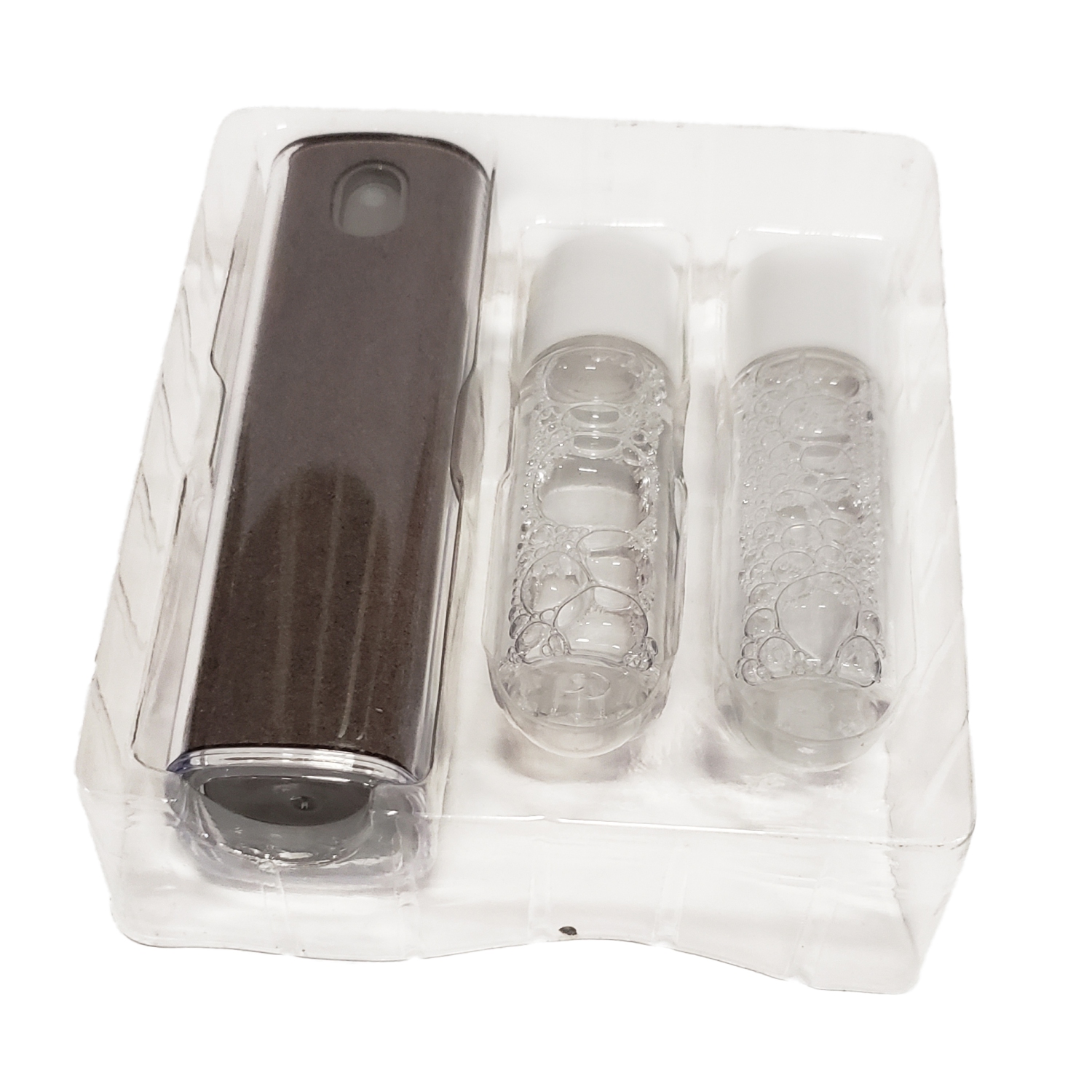 Screen Cleaner - Spray + Microfiber Body + 2X Refills - Innovative Cleaning Solution - On The Go Screen Cleaner - Gray - TRX-SCB-02