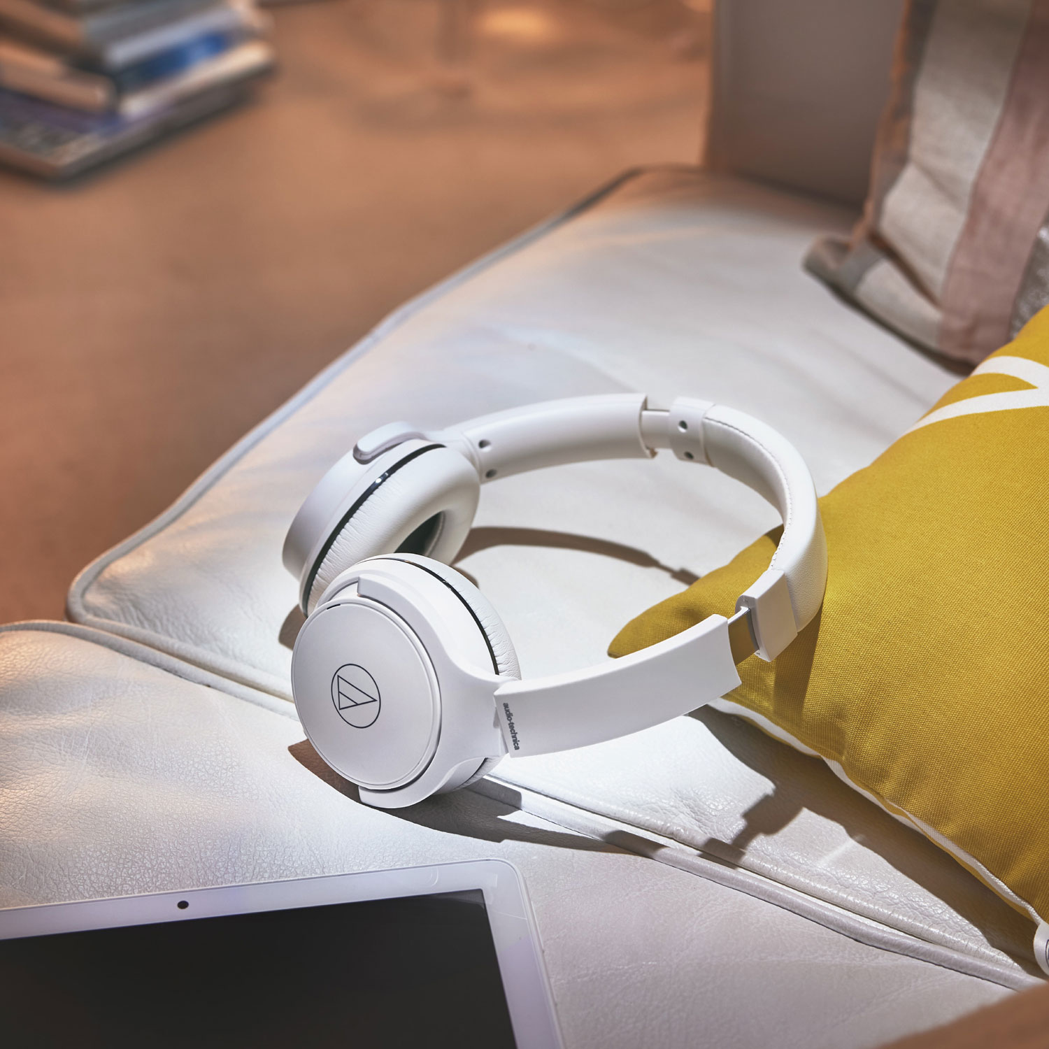 Audio Technica ATH-S220BT On-Ear Sound Isolating Bluetooth Headphones - White